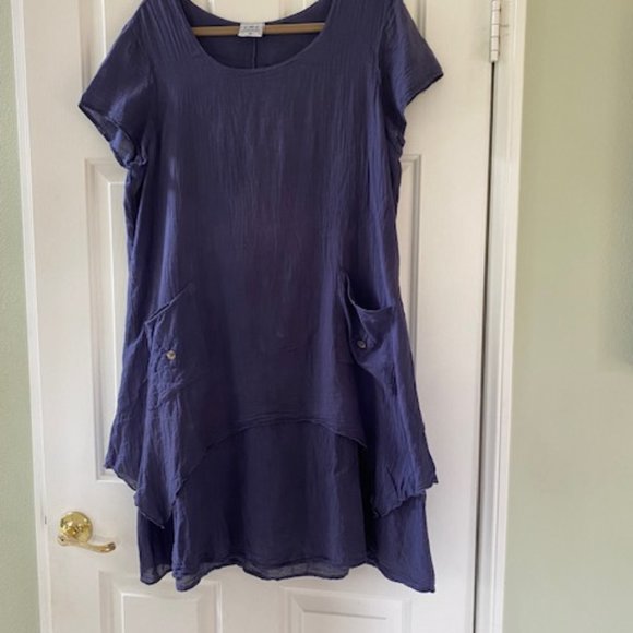 Color Me Cotton CMC blue dress XL - Picture 4 of 5